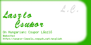 laszlo csupor business card