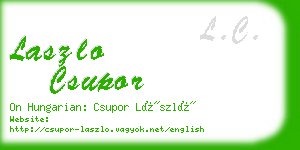 laszlo csupor business card